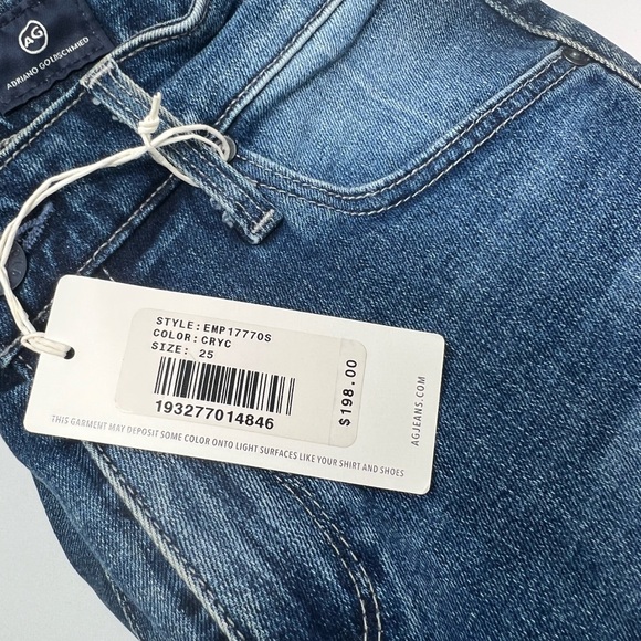 NWT AG Adriano Goldschmied Blue Jeans The Farrah High Rise Skinny Ankle Size 25